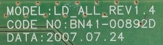 TARJETA DE TENUACIÓN / SAMSUNG / BN96-06301B / BN41-00892D / BN97-01746M / PANEL  LTA400HA04 / MODELO LNT4081FX/XAA - Imagen 3