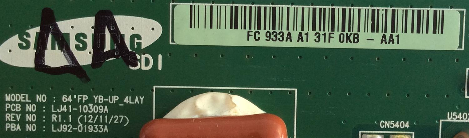 BUFFER / SAMSUNG / LJ92-01933A / 933A / LJ41-10309A / PANEL'S S64FH-YE02 / S64FH-YB04 / MODELO PN64F8500AFXZA US01 - Imagen 2