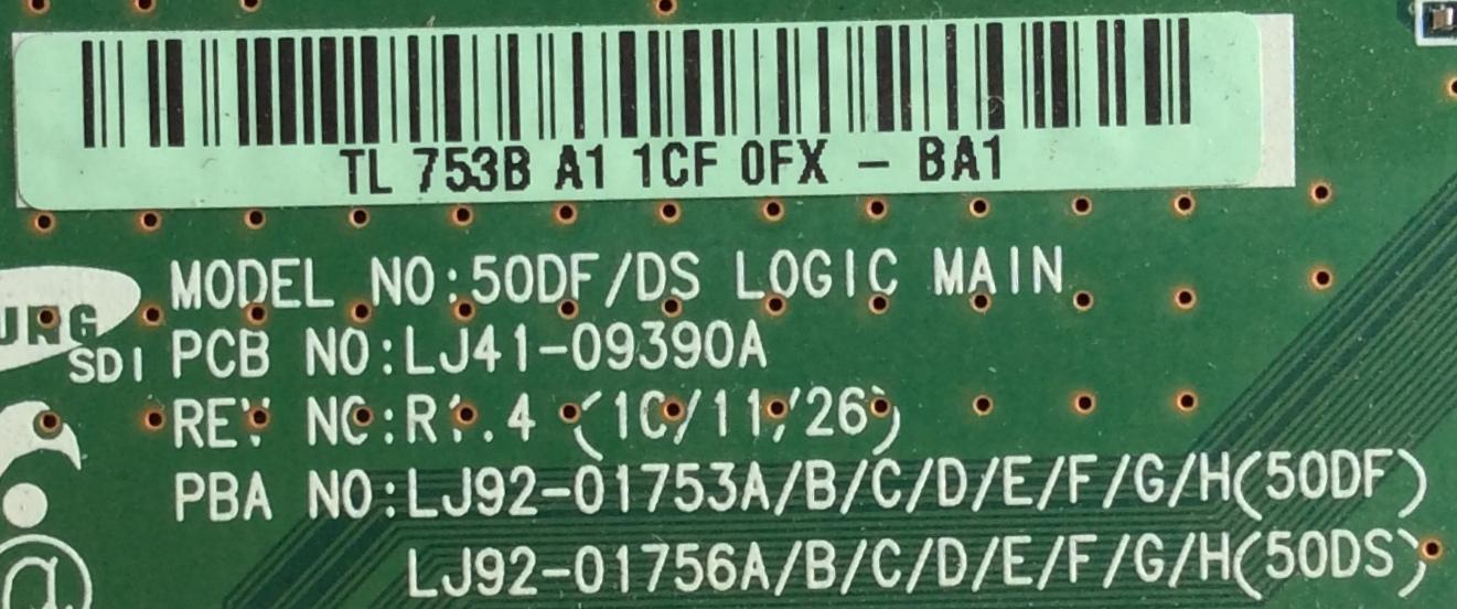 MAIN / LOGICA / SAMSUNG / BN96-20515A / LJ41-09390A / LJ92-01753B / 753B / PANEL'S S50FH-YD07 / S50FH-YB08 / MODELO PN51D550C1FXZA - Imagen 2