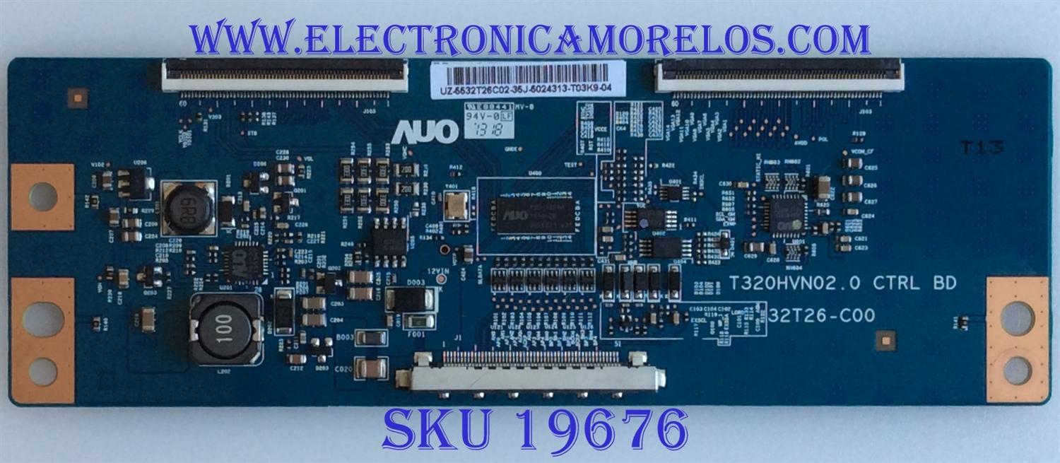 T-CON / SEIKI / 55.32T26.C02 / T320HVN02.0, 32T26-C00 / 5532T26C02 / PANEL BLD315CB04 / MODELOS SE32FY22 / ELEFS321 F1300