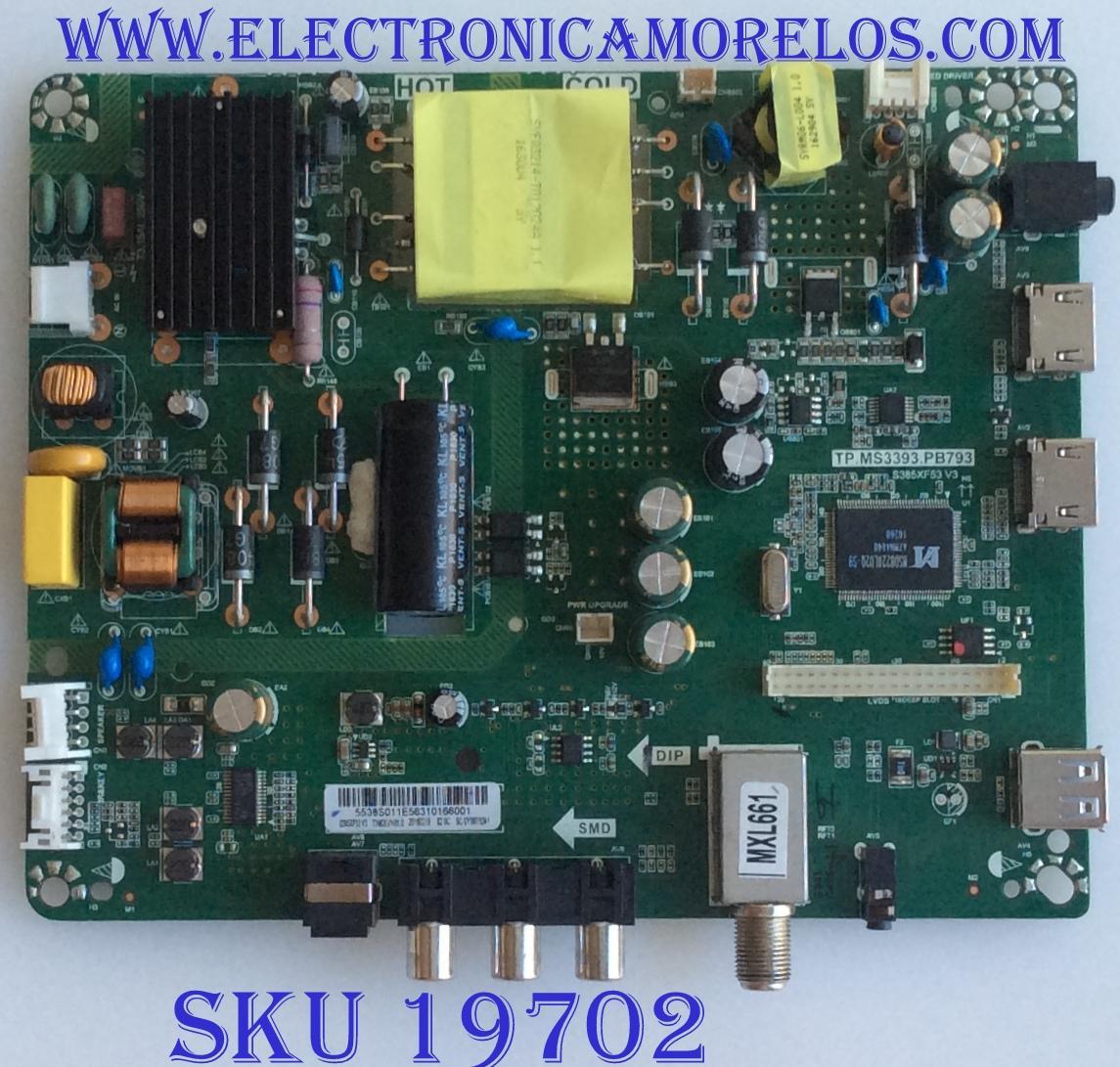MAIN  FUENTE  (COMBO)  INSIGNIA  / 5538S011 / B16075341 / TP.MS3393.PB793 / PANEL T390XVN01.0 / MODELO NS-39D310NA17