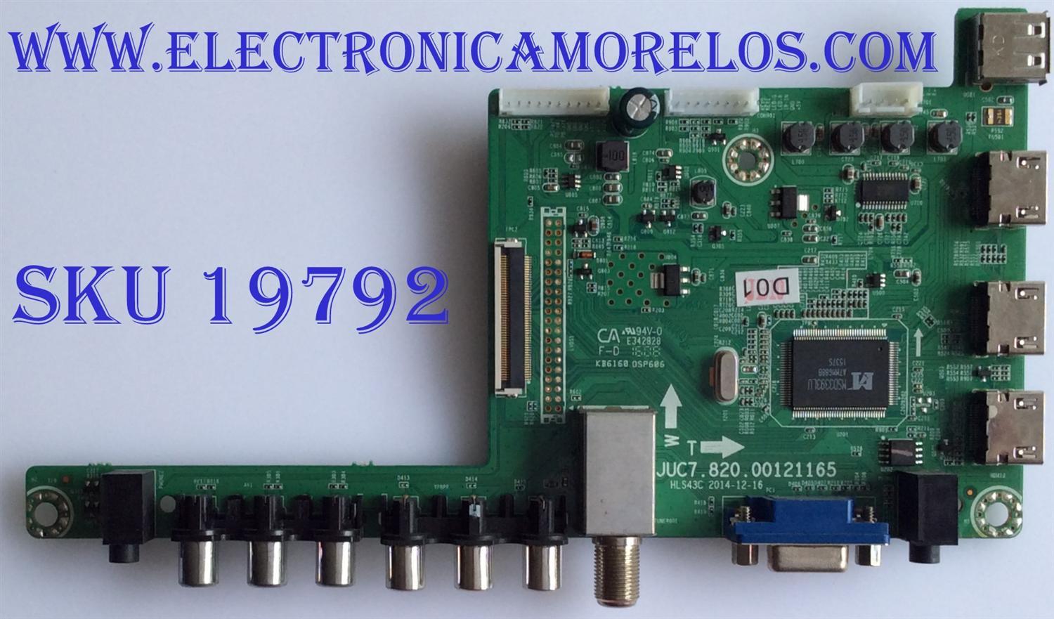 MAIN / HITACHI / 999A6CA / JUC7.820.00121165 / KB6160 0SP606 / PANEL C550F15-E6-H / MODELO LE55A6R9A