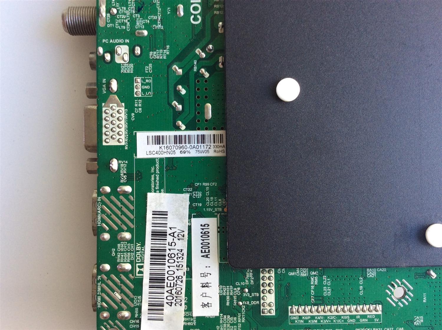MAIN / FUENTE /(COMBO) / ATYME 40AE0010615-A1 / K16070960 / K16070960-0A01172 / TP.MS3393.PB751 / PANEL LSC400HN05-12V / MODELO 400AM7HD - Imagen 2