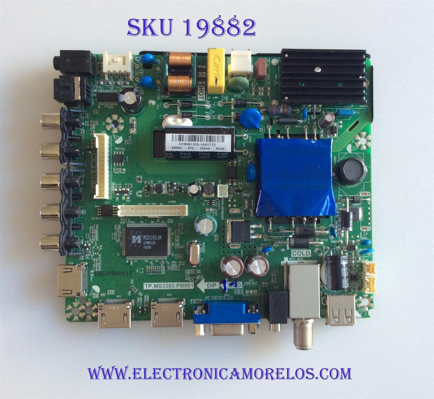 MAIN / FUENTE (COMBO) / ELEMENT H16081343 / TP.MS3393.PB801 / 34016550 / PANEL LC390T A2A / MODELO ELEFW328