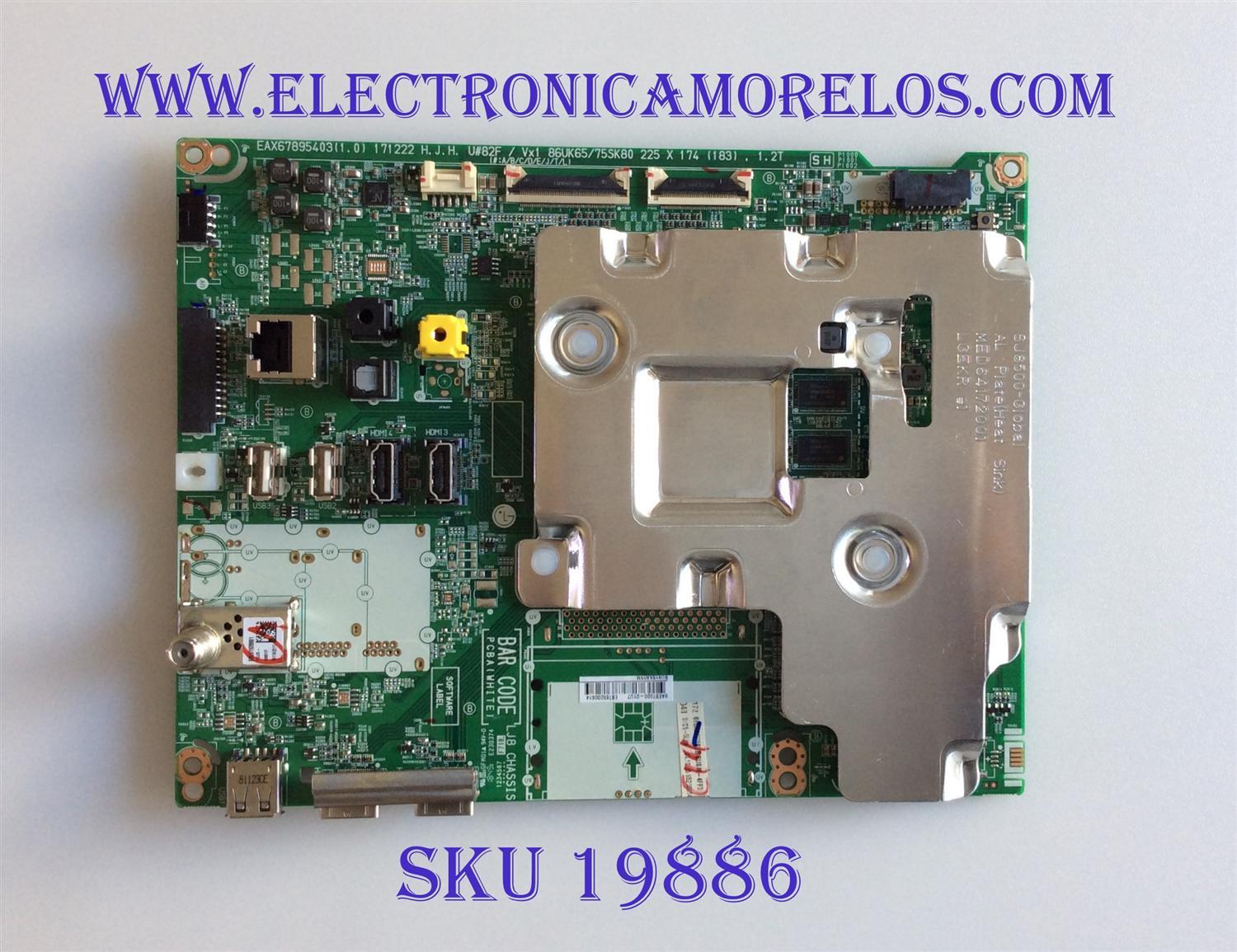 MAIN / LG EBT65200614 / EAX67895403(1.0)  / PANEL HC860DQF-SLUR1-2142 / MODELOS / 86UK6570PUB.BUSWLJR / 9A1L00F7 / 86UK6570PUB 9A1L00F7