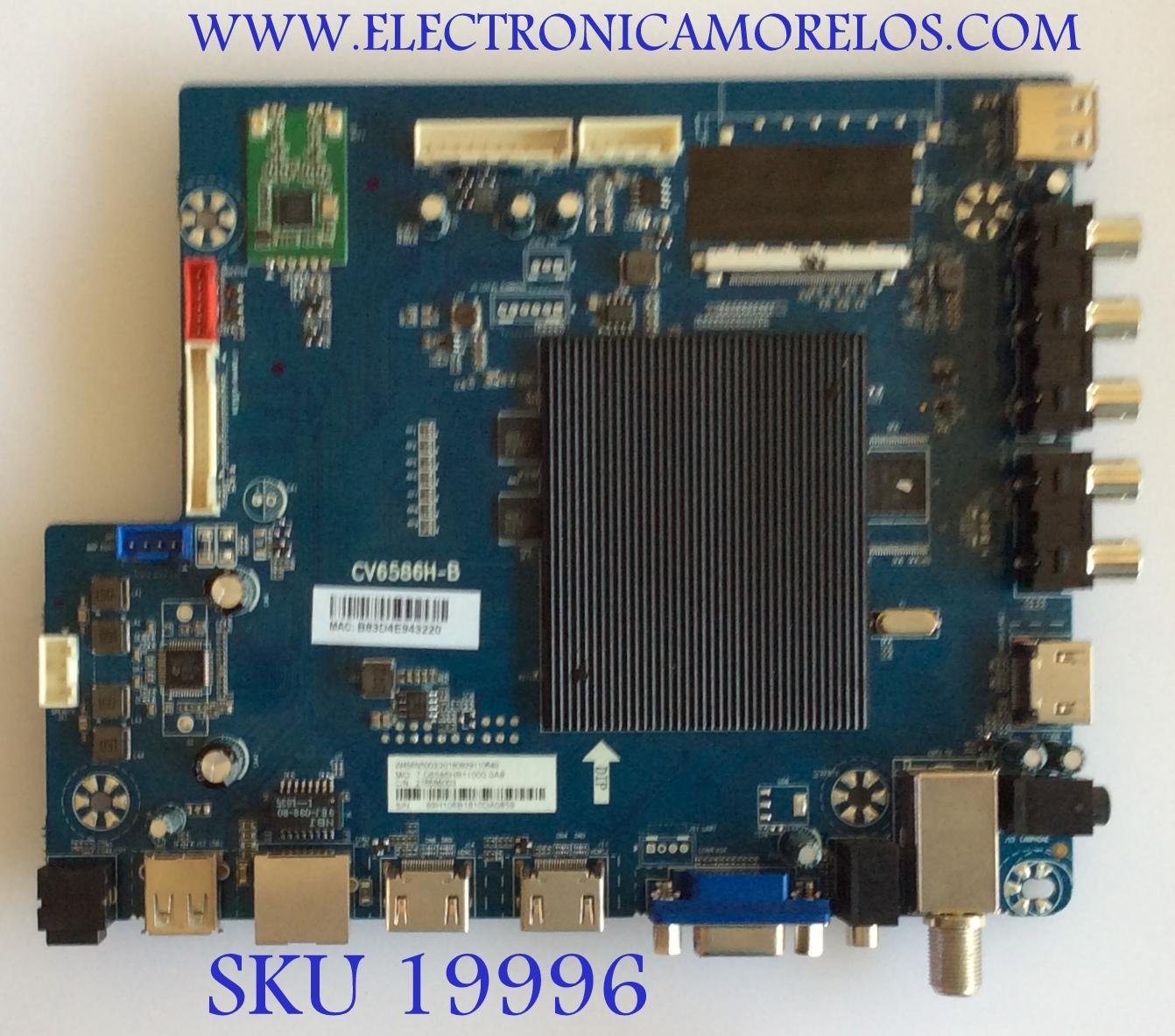 MAIN / RCA / NUMERO DE PARTE 216586003 / 7.D6586HB / CV6586H-B / W458N5003 / 20180929 / MODELO RNSMU6536-B 