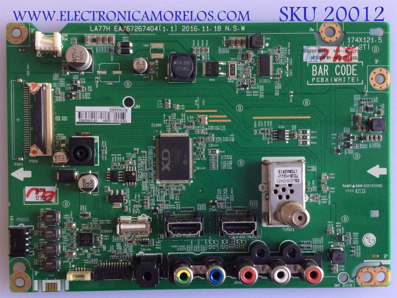 MAIN / LG / EBT64559809 / EAX67267404(1.1) / EAX67267405 (1.0) / PANEL LC490DUE (FJ)(A1) / MODELO 49LJ510M-UB.BUSYLJR