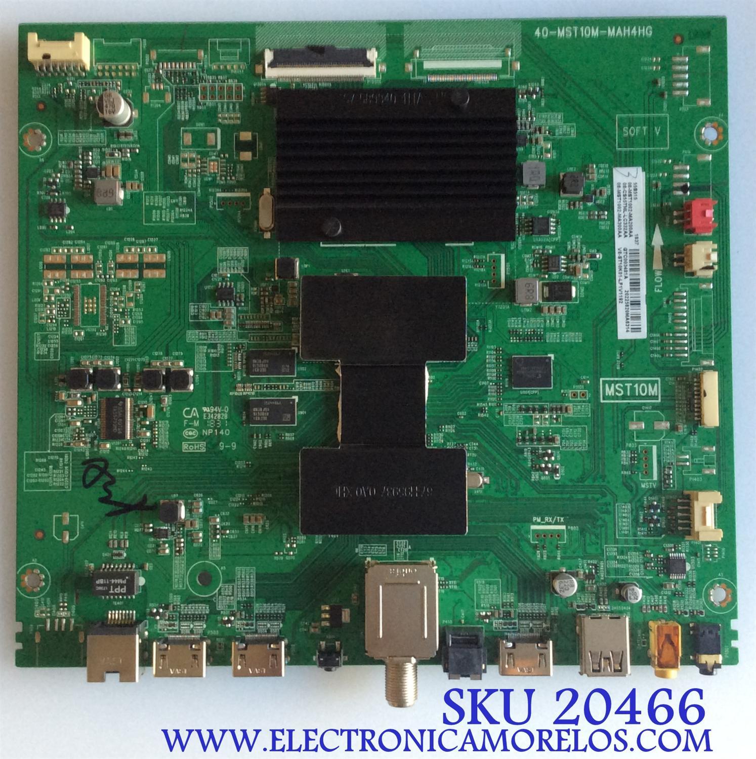 MAIN TCL / 08-CS55TML-LC332AA / 40-MST10M-MAH4HG / 08-MST1002-MA200AA / 08-MST1002-MA300AA / PANEL LVU550NEBL / MODELO 55S515