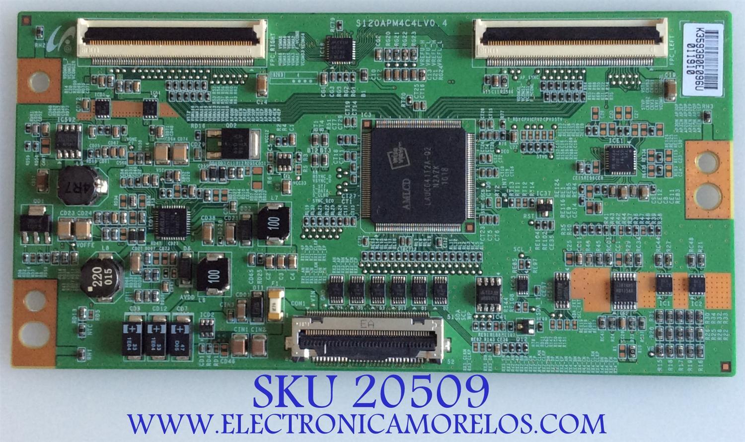 T-CON SAMSUNG / LJ94-3593B / S120APM4C4LV0.4 / BN81-04401A / LJ94-03593D  / PARTES SUSTITUTAS LJ94-03291P / LJ94-03334H / LJ94-03469D / PANEL LTF460HJ04-A02 / MODELO UN46C6900VFXZA  SQ01 / MAS PARTES SUSTITUTAS EN DESCRIPCION