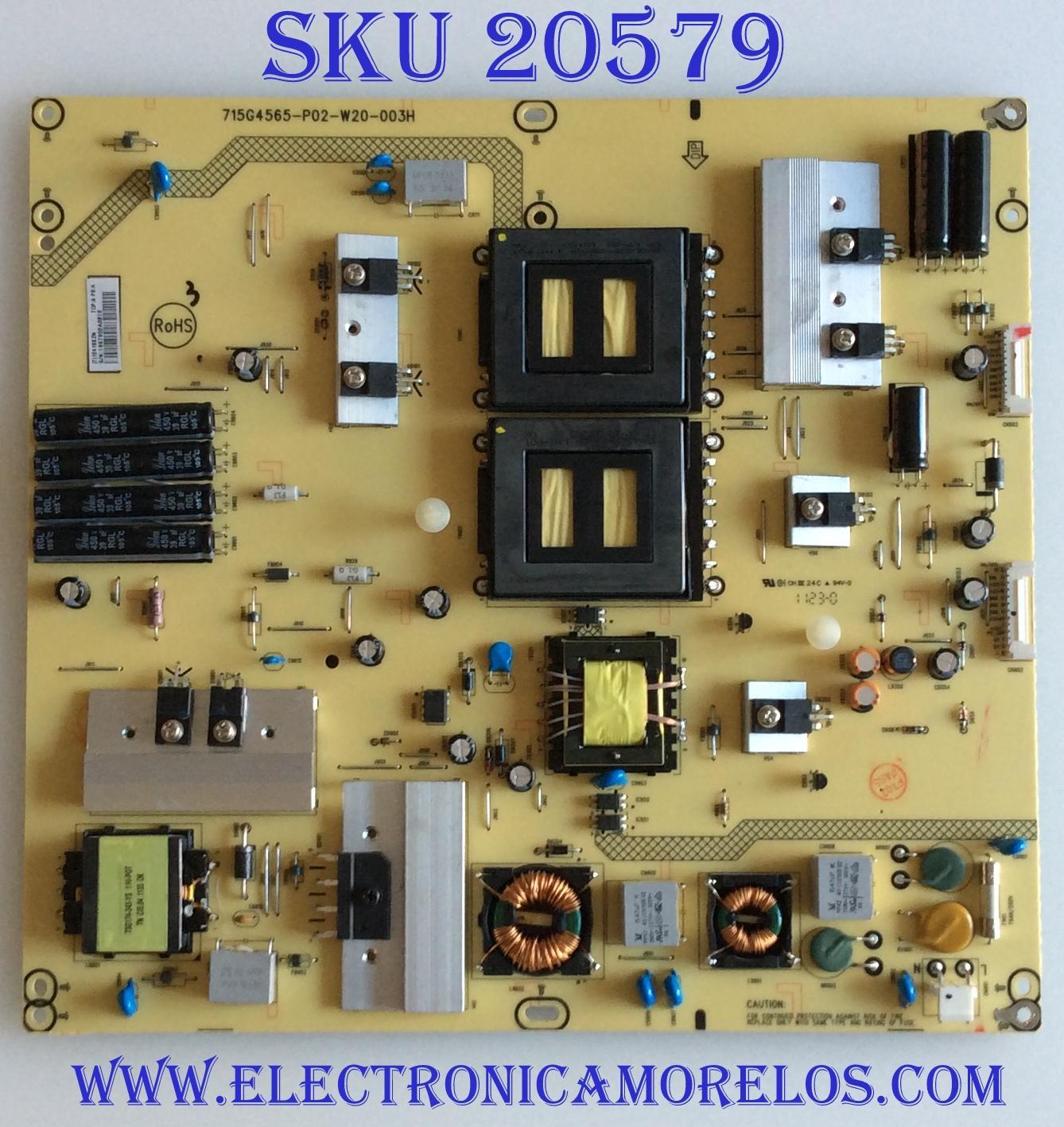 FUENTE DE PODER INSIGNIA / ADTV12419XZN / 715G4565-P02-W20-003H / PARTES SUSTITUTAS ADTVA2419XZ8 / ADTVB2419AD2 / ADTVA2419XAY / ADTVA2419AAY / ADTV12417XA2 / MODELOS NS-42E760A12 / NS-46E790A12