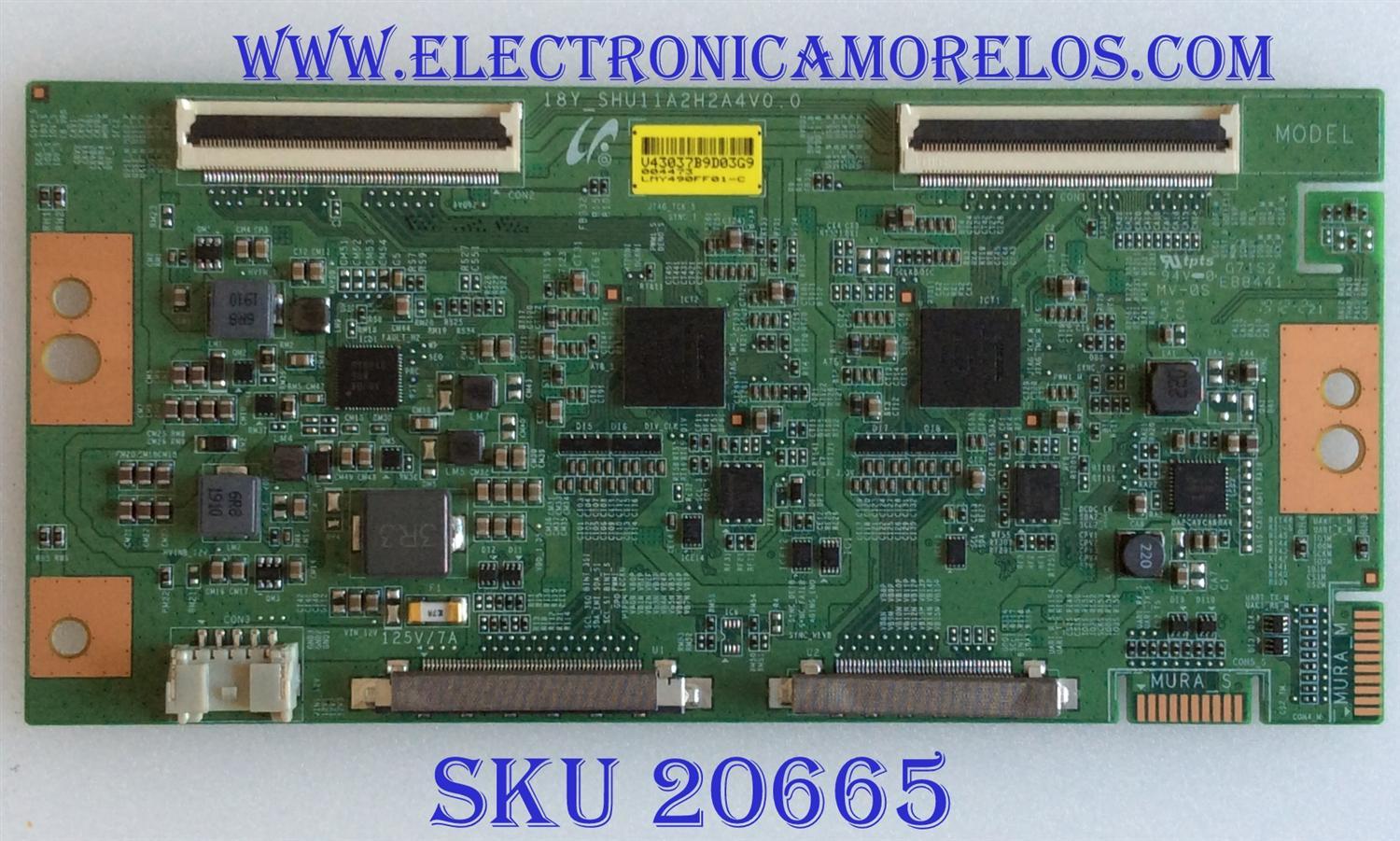 T-CON SONY /LJ94-43037B / 18Y_SHU11A2H2A4V0.0 / LMY490FF01-C / PANEL YD85005DND01B / MODELO XBR-49X900F