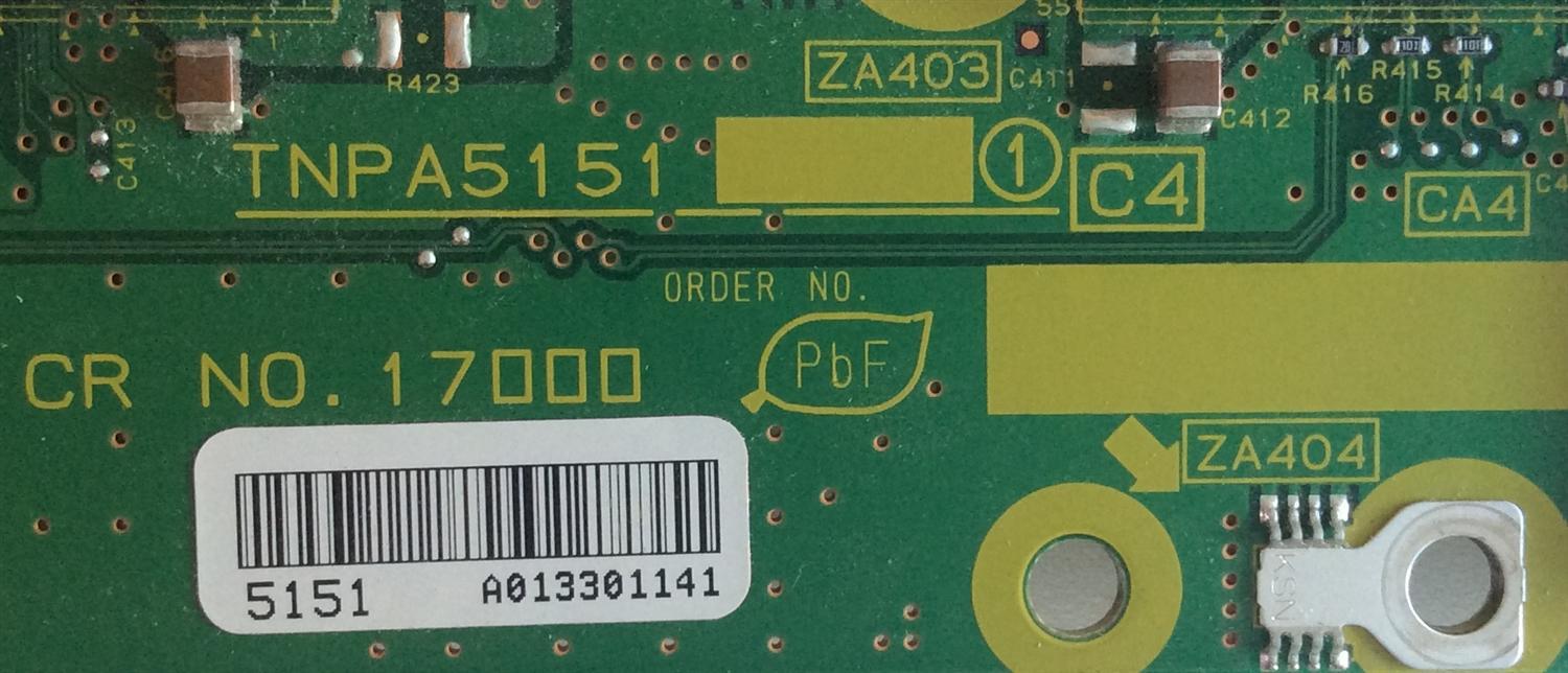 BUFFER PANASONIC / TNPA5151 / ZA403 1 C4 17000 / PANEL MC127T19P13 / MODELO TC-P50VT25 - Imagen 2