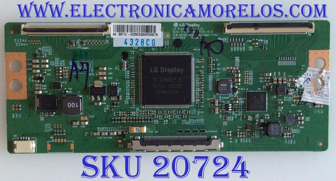 T-CON W BOX / 6871L-4328C / 6870C-0584A / 4328C / PANEL K490WD9 / MODELO 0E-49LED4K
