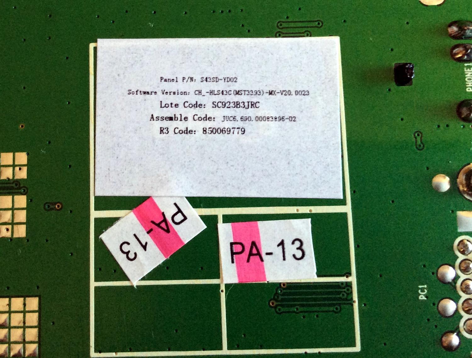 MAIN RCA / 923B3JRB / JUC7.820.00083893 / HLS43C / PANEL S43SD-YD02 / MODELO  - Imagen 4