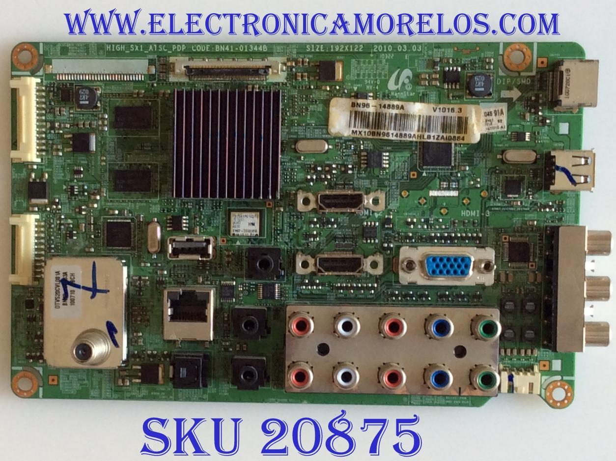 MAIN SAMSUNG / BN96-14889A / BN41-01344B / PANEL S58FH-YB05 / MODELO PN58C500G2FXZA UY01