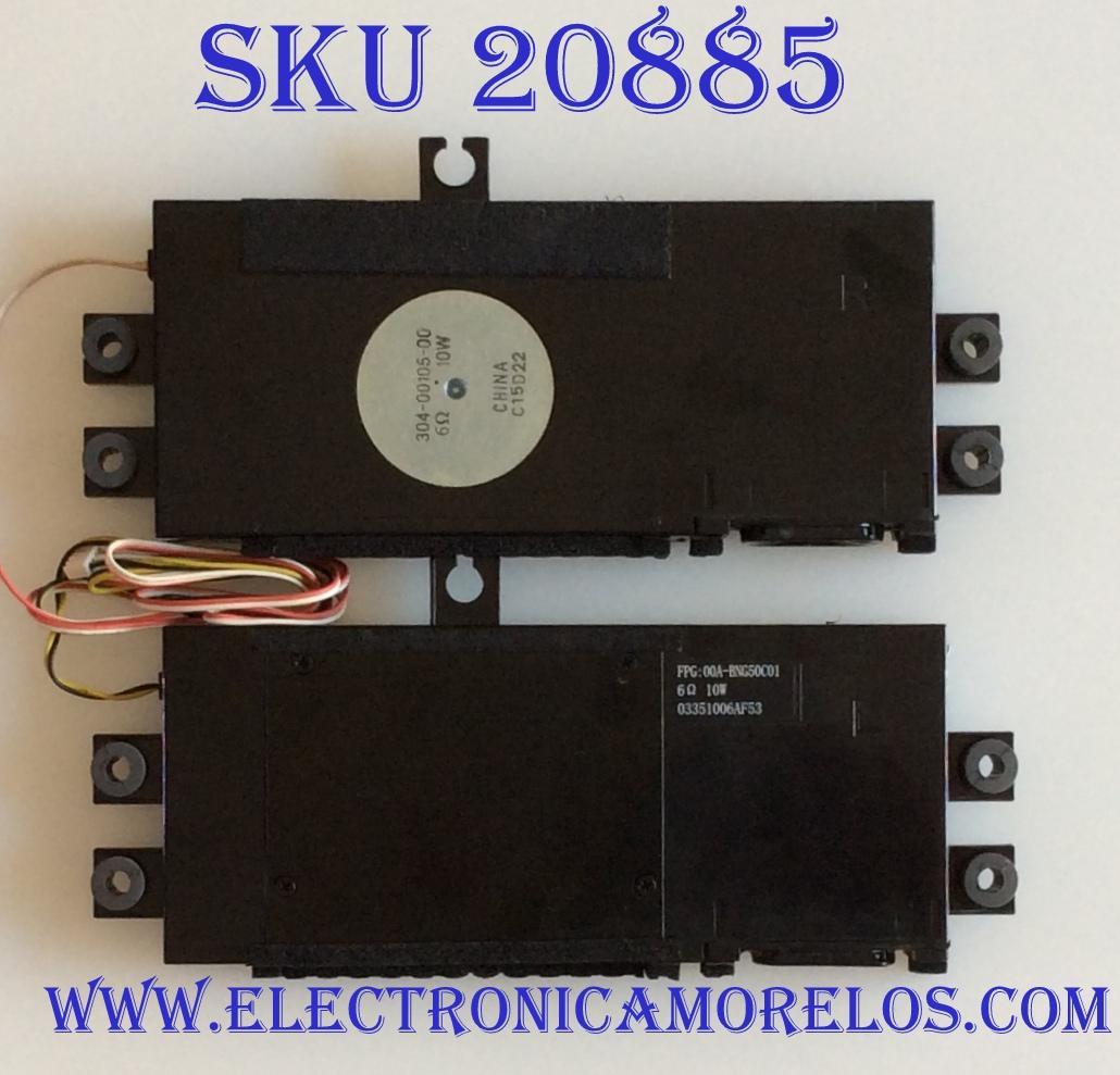 KIT DE BOCINAS PARA TV SHARP / 304-00105-00 / FPG: 00A-BNG50C01 / C15023 / 03351006AF53 / MODELO LC-55LE653U