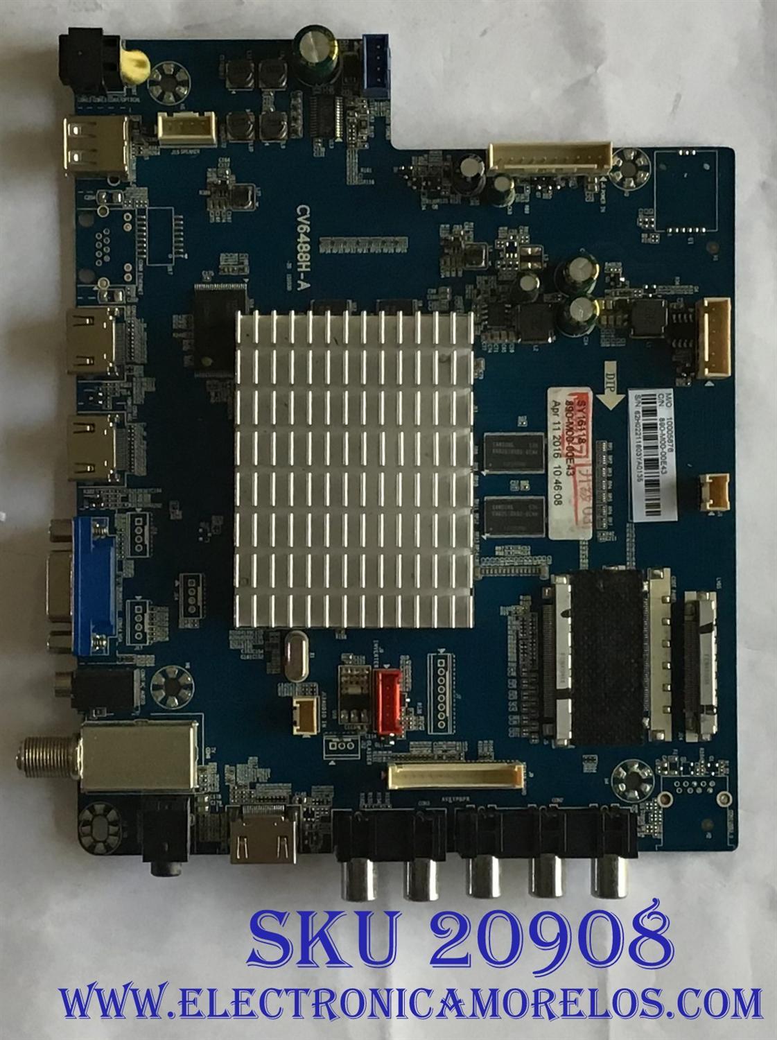 MAIN KENMORE / 890-M00-00E43 / CV6488H-A / CV6488H-A-20 / SY-16118 / MODELO 348.71397610 / MO0DELO  55''