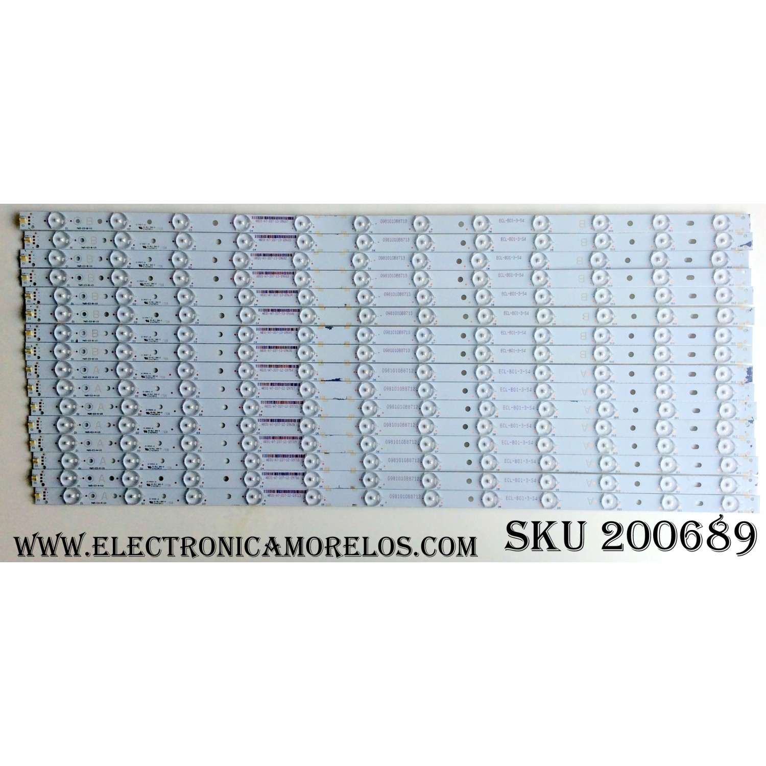KIT DE LED PARA TV (16 PIEZAS) / VIZIO ECL-B01-3-S4 / 01R96-A / 01R97-A / AB31-A7-337-12 (A) / 0981010B8712 (A)  / AB31-A7-337-13 (B) / 0981010B8713 (B) / MODELO M65-E0 / M65-E0-B-V3 