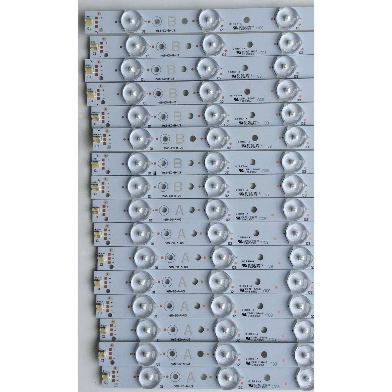 KIT DE LED PARA TV (16 PIEZAS) / VIZIO ECL-B01-3-S4 / 01R96-A / 01R97-A / AB31-A7-337-12 (A) / 0981010B8712 (A)  / AB31-A7-337-13 (B) / 0981010B8713 (B) / MODELO M65-E0 / M65-E0-B-V3  - Imagen 2