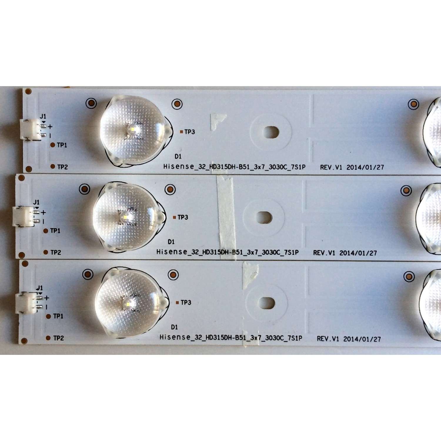 KIT DE LED´S PARA TV (3 PIEZAS) / HISENSE 1136775 / 129MA04 1R-B1 / Hisense_32_HD315DH-B51_3x7_3030C_7S1P REEV:V1 / MODELO 32H4CM 	 - Imagen 4