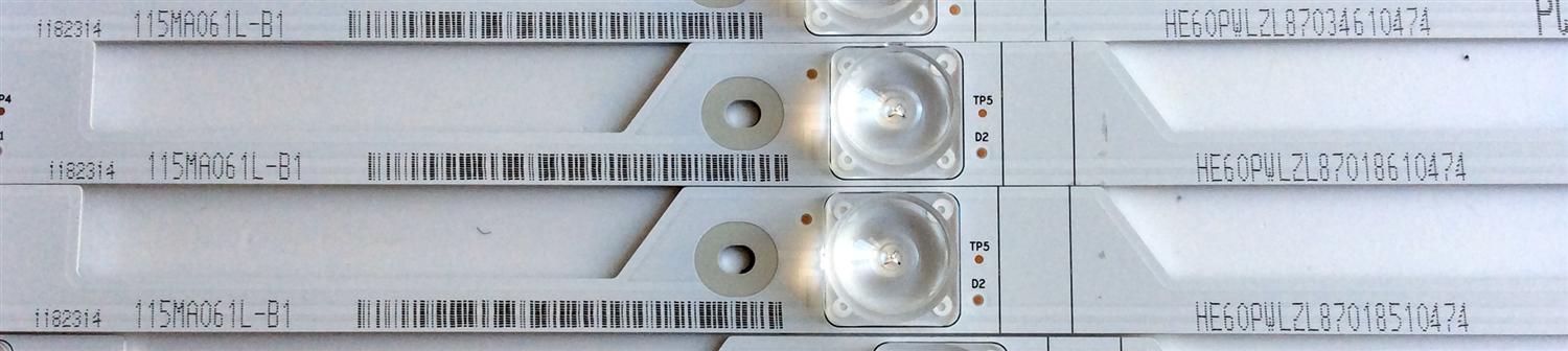 KIT DE LED´S PARA TV (11 PIEZAS) / HISENSE 1182314 / 115MA061L-B1 / HE60PWLZH / E348435 / NS-MCPCB-1450 / PANEL HD600N3U22\S1\GM\ROH / HD600N3U22-L2 /S0/GM/ROH / 220696 / HD650S1U71\S8\GM\CKD\ROH / MODELO 60DU6070 / 60H6E - Imagen 4
