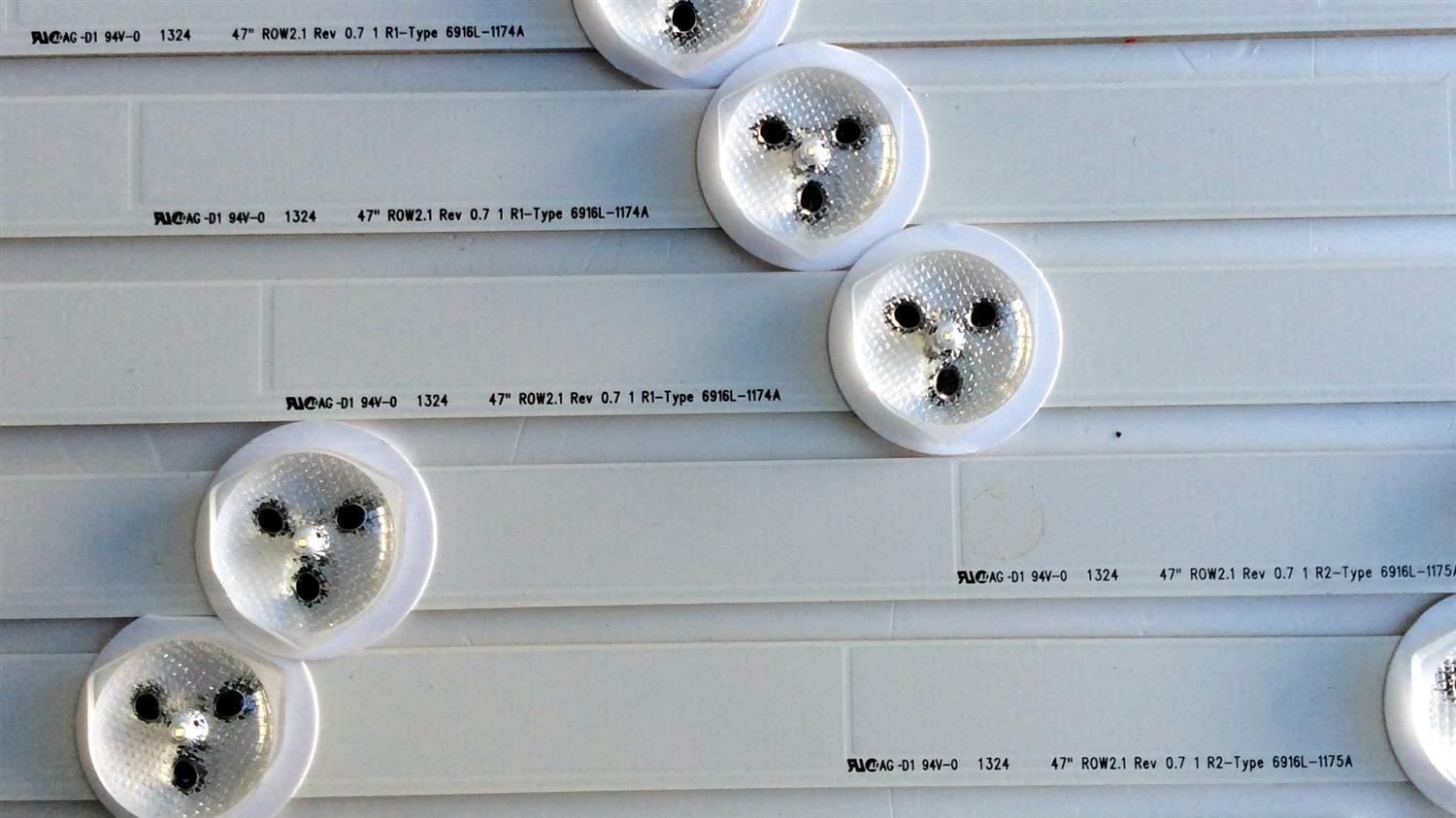 KIT DE LED´S PARA TV (10 PIEZAS) / 6916L-1174A / 6916L-1175A / 6916L-1176A / 6916L-1177A / 6637L-0024A / 6916L-1359A / 6916L-1360A / 6916L-1361A / 6916L-1362A / PANEL LC470DUE (SF)(R1) / MODELO 47LN5200 / E470I-A0 / MAS MODELOS Y PANELES EN DESCRIPCION. - Imagen 5