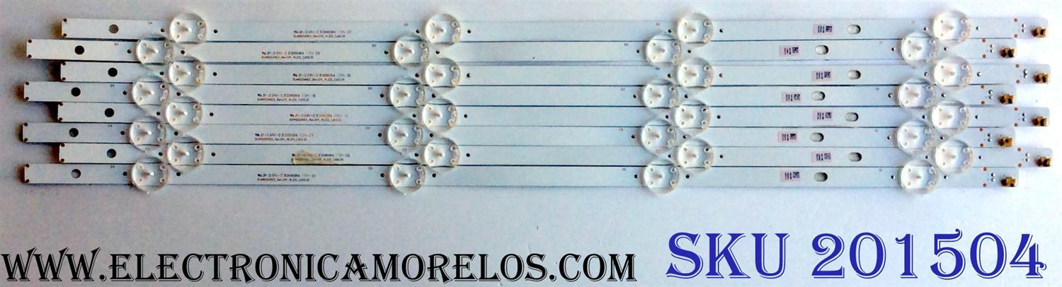 KIT DE LED´S PARA TV (8 PIEZAS) / INSIGNIA SVA500A53_Rev04_4LED_160121 / SHI8W / JP-3 94V-0 E306084 / PANEL T500HVN07.5  / MODELO NS-50D510NA17 