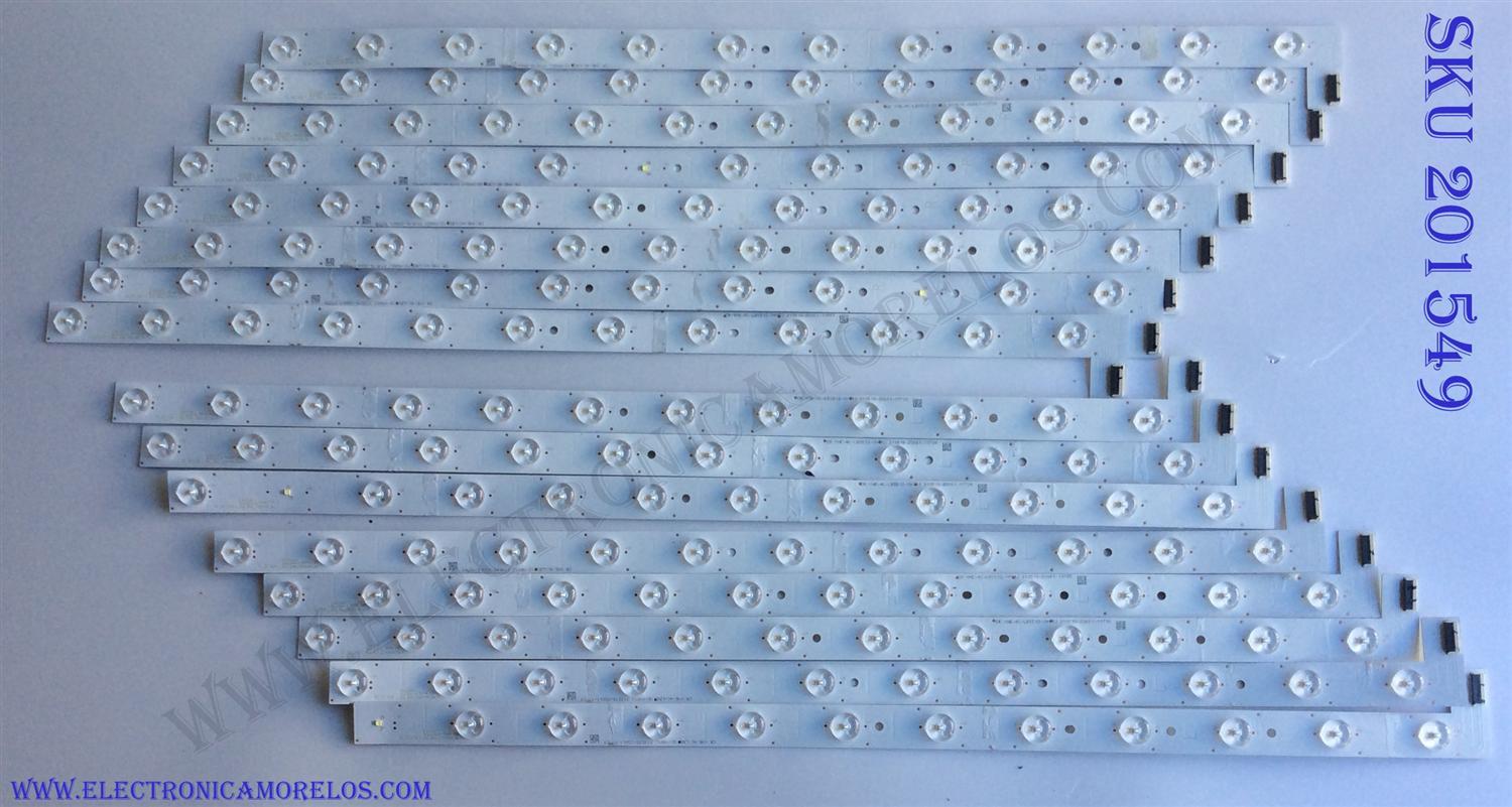 KIT DE LED´S PARA TV (16 PIEZAS) / TCL YHE-4C-LB5512-YH01 / TCL_GIC_55V6 R_12ea_3030_LX20171110_Ver.7 / YHE-4C-LB5512-YH02 /8 / PANEL  LVU550NDBL / MODELO 55A86U	 - Imagen 1