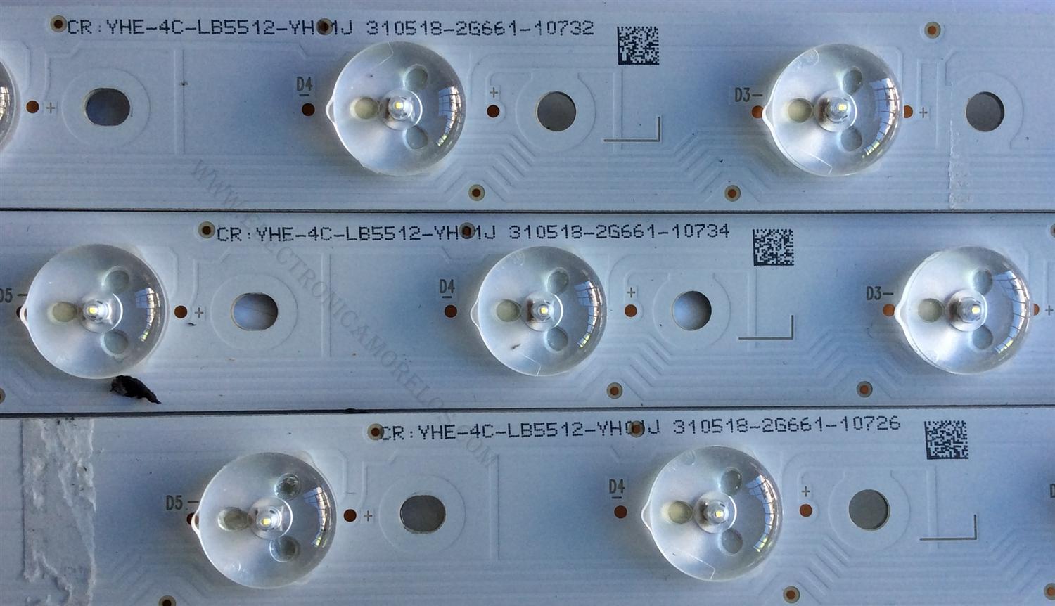KIT DE LED´S PARA TV (16 PIEZAS) / TCL YHE-4C-LB5512-YH01 / TCL_GIC_55V6 R_12ea_3030_LX20171110_Ver.7 / YHE-4C-LB5512-YH02 /8 / PANEL  LVU550NDBL / MODELO 55A86U	 - Imagen 5