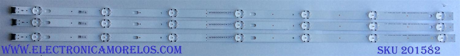 KIT DE LED´S PARA TV / LG NC430DGG-AAGX3 / LC43490086A / LED_ARRAY_Rev0.0_180220 / 3PCM00785A / PANEL'S NC430DGG-AAGX3 / NC430DGG-AAGX1 / MODELOS 43UK6300PUE.BUSWLJM / 43UK6090PUA.BUSWLJM