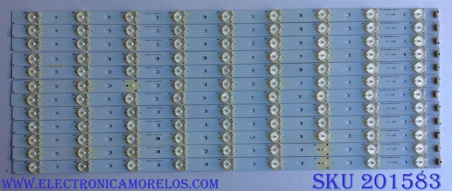 KIT DE LED´S PARA TV ( 12 PIEZAS) / RCA 01.JL.D5591235-31AS / 92M32 D140609 / D140609 / PANEL T550HVN03.3-12V / MODELO LED55G55R120Q
