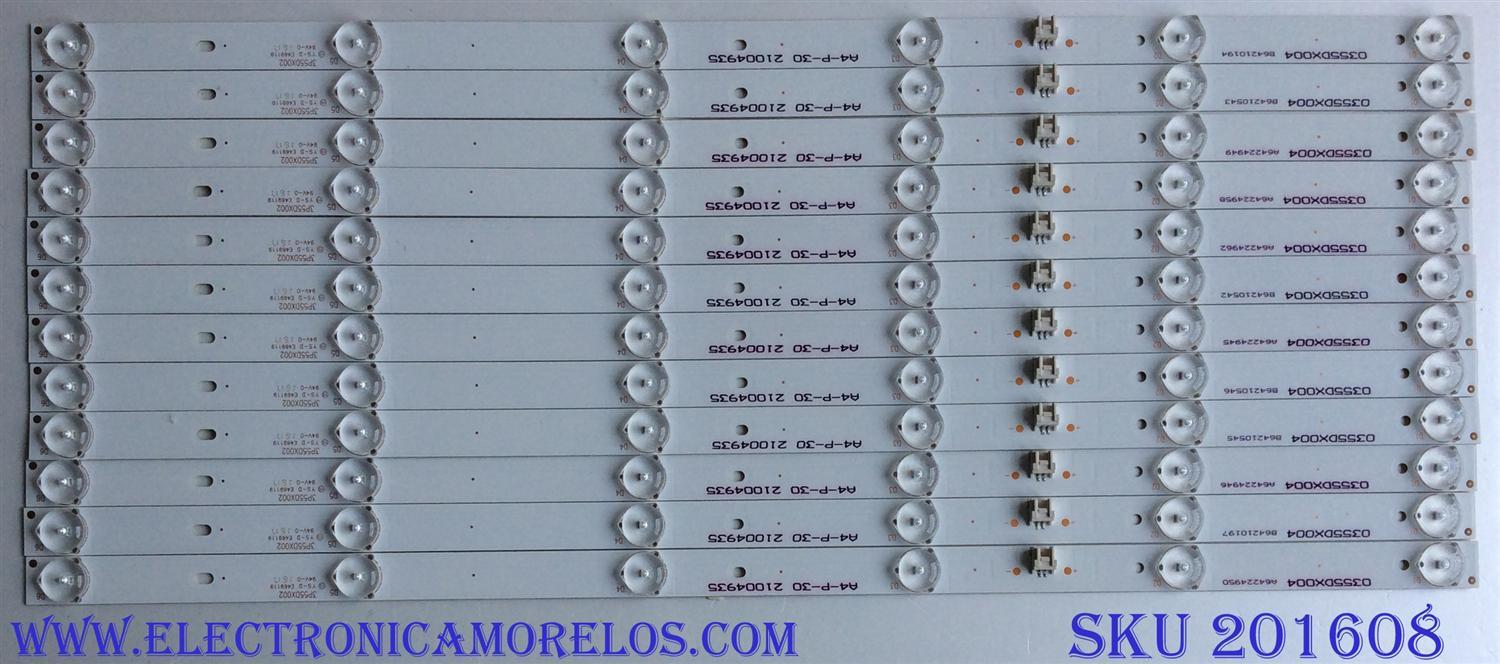 KIT DE LED´S PARA TV ( 12 PIEZAS) WESTINGHOUSE 3P55DX002 / 0355DX004 / A4-P-30 21004935 / 21004935 / E469119 / PANEL MD5508YTLU / MODELO WD55UT4490