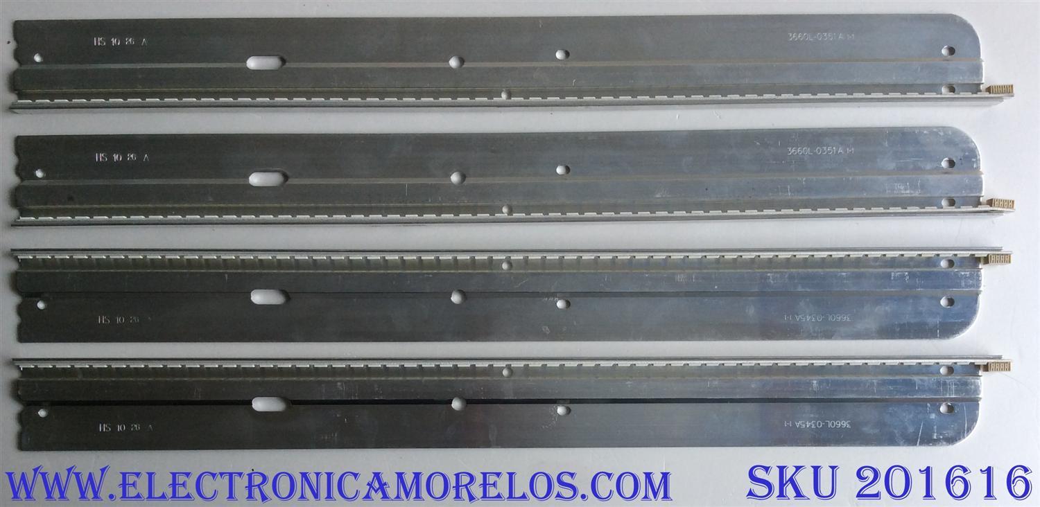 KIT DE LED´S PARA TV ( 4 PIEZAS) PANASONIC LG INNOTEK 37 INCH REV 0.5 54EA B TYPE-1 / LG INNOTEK 37 INCH REV 0.5 54EA B TYPE-2 / 3660L-0351A 1-1 / 3660L-0345A 1-1 / AG0939 / AG0940 / PANEL LC370EUH (SC)(AY) / MODELO TC-L37D2