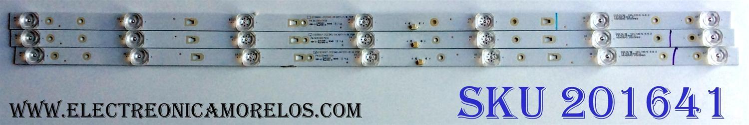 KIT DE LED'S PARA TV (3 PIEZAS) / INSIGNA LED39D07-ZC23AG-09 / 30339007039 / E493461 / 1010219048-2 / 180426A3 / 39000M69 / PANEL T390XVN02.0 / MODELO NS-39D310NA19