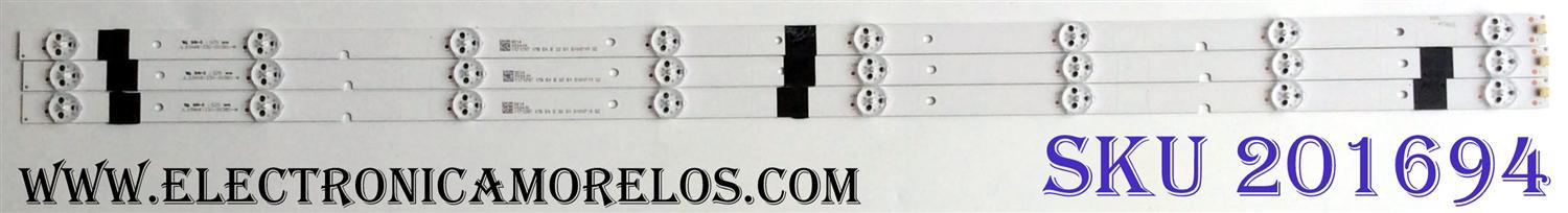 KIT DE LED'S PARA TV (3 PIEZAS) / SHARP JL.D39681330-003BS-M / 1171297 / 0814 / PANEL JHD396N2F01-K1QL\FM\ROH SHARP / MODELO LC-40Q3070U / LC-40Q5020U