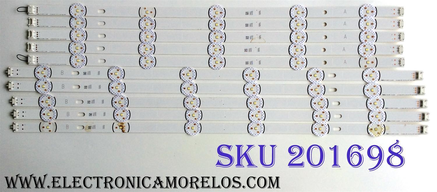 KIT DE LED'S PARA TV (10 PIEZAS) / LG 6916L-1987A / LG 6916L-1988A  140107 / LC550DUE (FG)(A4) / LC550DUE (FG)(A6) / MODELOS 55LB5550-UY / 55LB5900-UV / 55LB5900-UV.BUSWLJR / SUSTITUTAS 6916L-1991A / 6916L-1992A / 2232A / 2233A / T550HVF04.2