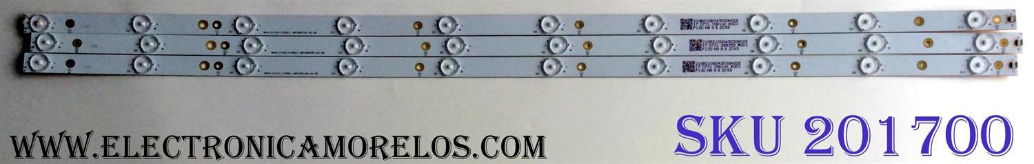 KIT DE LED'S PARA TV (3 PIEZAS) / SHARP LBM430P1001-AJ-3S / 210BZ10D043030H02E / F130 N8  H S ZC45 / E355813