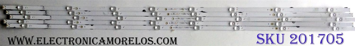 KIT DE LED'S PARA TV (5 PIEZAS) / HISENSE 180806 / SJ.HO.D5500801-3030BS-M-HF / 1.14.HBMD550001 / PANEL HD550S1U31-TXL2\S0\GM\CKD\ROH / MODELO LC-55Q7530U