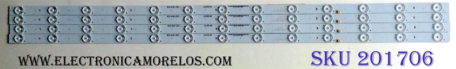 KIT DE LED'S PARA TV (4 PIEZAS) / SEIKI 910-416-1001 / IC-A-CNCF42D541 / LQ-K5-A4 / PANEL / MODELO SE420UM