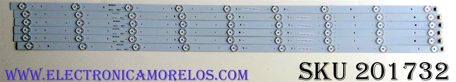 KIT DE LED'S PARA TV (6 PIEZAS) / WESTINGHOUSE GKB7.820.3816 / LTE48335 / 5.948.3018 / 15060I-JY-A0M32 / 48609-E / PANEL LSC480HN05 / MODELOS DWM48F1Y1 / DWM48F1Y1 TW-7810-S048B
