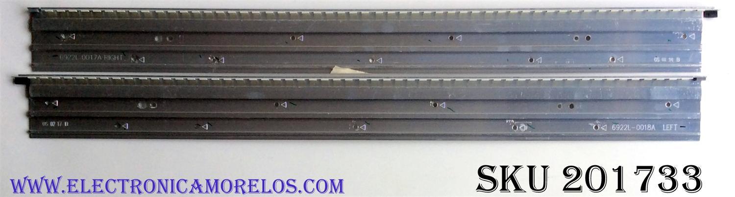 KIT DE LED'S PARA TV (2 PIEZAS) / VIZIO 6922L-0017A / 6922L-0018A / 6920L-0132C / 6920L-0132D / PANEL LC470EUD (SE)(F4) / MODELO M3D470KD