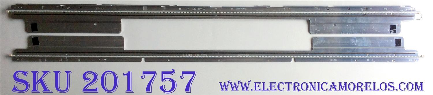 KIT DE LED'S PARA TV (2 PIEZAS) / SAMSUNG LJ64-02230A / D000703A0 / SLED SLS46_5630N LCD 120 REV1.0 100113 GA / PANEL  LTA460HJ06 / MODELOS 46PFL7705DV/F7 / LT-46164
