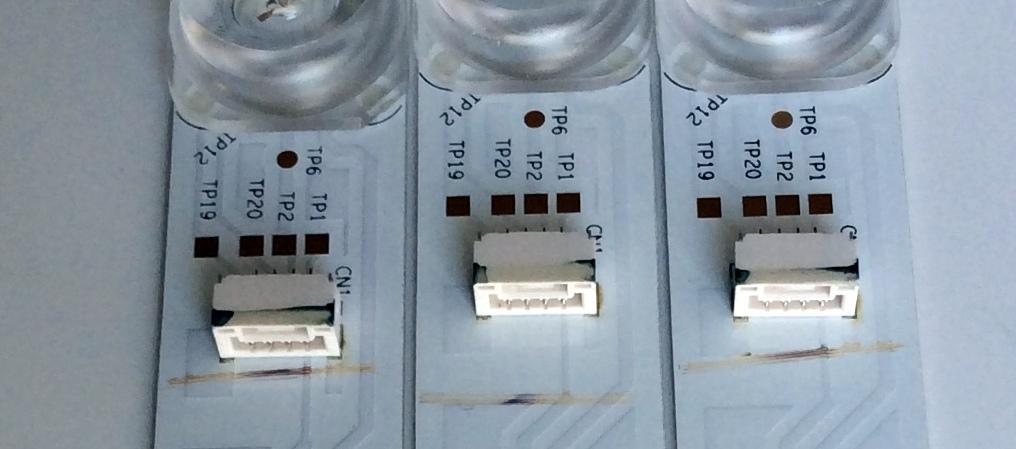 KIT DE LED'S PARA TV ((3 PIEZAS)) / NUMERO DE PARTE 4C-LB4308-YH05J / 006-P1K3532A / TOT_43D2900_3X8_3030C_D6T-2D1_4S1PX2 REV.V2 / T0T_43D2900_3X8_3030C_D6T-2D1_4S1PX2 REV.V2 / PANEL'S LVF430ND1L / LVF430CS0T E7 V1 / MODELOS 43S303 / 43S305 / 43S303TBAA - Imagen 3