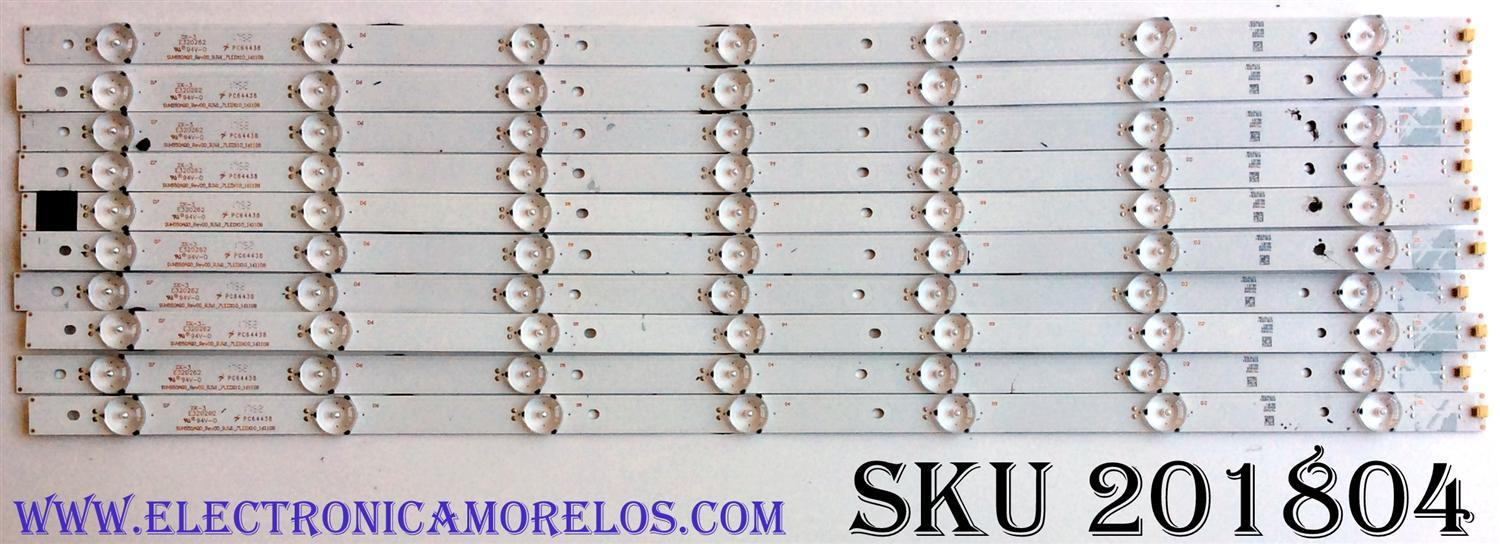 KIT DE LED'S PARA TV (10 PIEZAS) / HISENSE 1179736 / SVH550AQ0 / PC64438 / E320262 / SVH550AQ0_Rev00_RJW1_7LEDX10_161108 / PANEL HD550K3U52\S6\GM\CKD\ROH / MODELO 55H6D