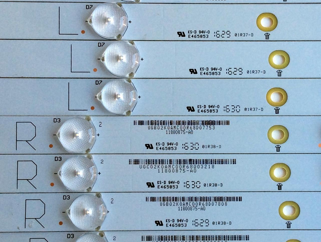 KIT DE LED'S PARA TV (12 PIEZAS) / TOSHIBA / 11800874-A0 / 11800875-A0 / 11800874 / 11800875 / E465853 / 01R38-D / 01R37-D / PANEL C500LD-GF61 REV.01 / MODELO 50L420U - Imagen 2