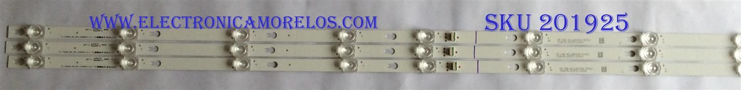 KIT DE LED'S PARA TV TCL ((3 PIEZAS)) / NUMERO DE PARTE 4C-LB4308-YH09J / TCL_43D2900_3X8_3030_LX20180403_VER.4 / 43D2900 / LX20180403 / PANEL LVU430ND1L / MODELOS 43S403 / 43S405
