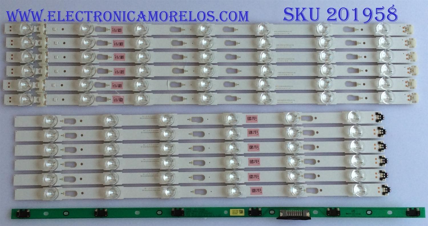 KIT DE LEDS ORIGINAL PARA TV SAMSUNG 12 PIEZAS / NUMERO DE PARTE BN96-39657A  / BN96-39658A  / V6DU-500DCB-R2 / V6DU-500DCA-R2 / PANEL CY-GK050HGHV5H / CY-GK050HGNVFH / DISPLAY V500DJ5-QS1 REV.G2 / MODELO UN50MU6070FXZA / UN50MU6300FXZA