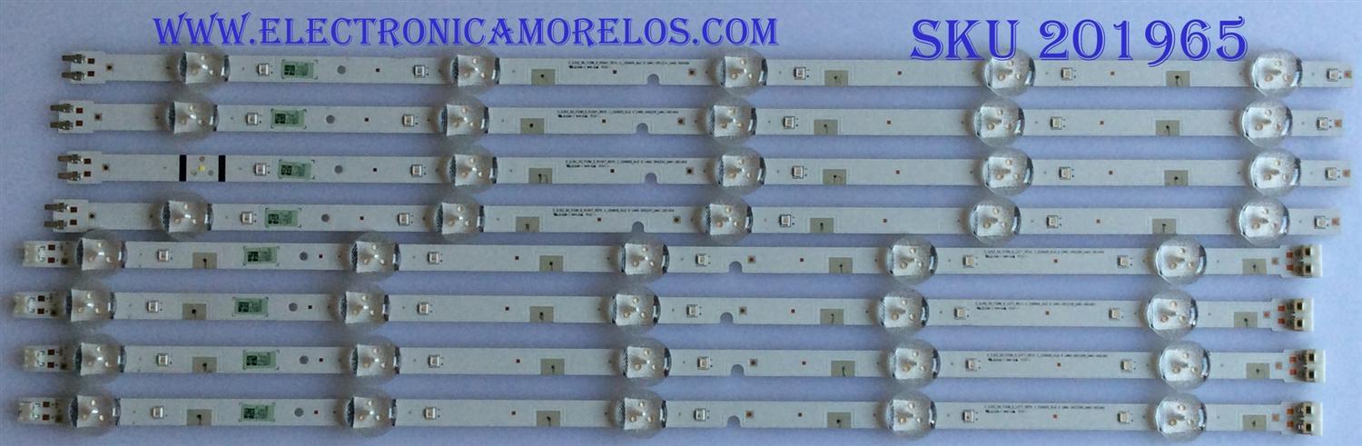 KIT DE LEDS PARA TV SAMSUNG ORIGINAL 8 PIEZAS / NUMERO DE PARTE 38526A / 38527A / S_5J52_50FC0M_5_RIGHT_REV1.1_150605 / 2015 SVS50 FHD FCOM L5 REV2.2 160925 LM41-00361A / 2015 SVS50 FHD FCOM R5 REV2.2 16025 LM41-00362A / MODELOS UN49M5000 / UA49J5200