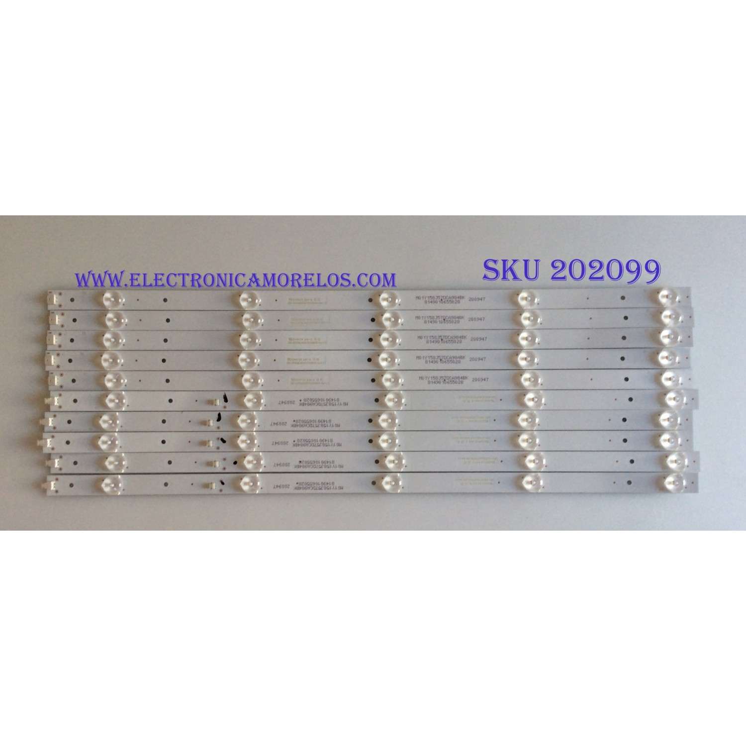 KIT DE LED´S PARA TV ( 10 PIEZAS ) / SCEPTRE / CRH-K55EMC3030T0510R64K-REV.1.1 / M0 1Y158J57DCA984BK / 81490 10655028 / 200947 / MODELO U55 PCIV58CE 
