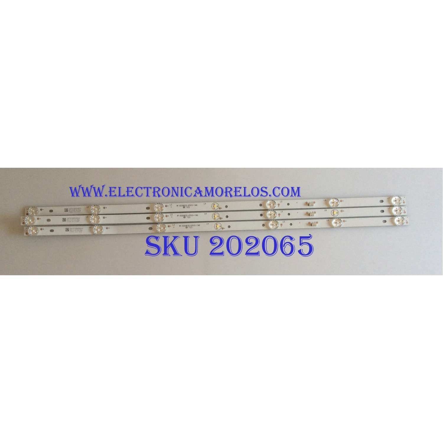 KIT DE LED'S PARA TV ( 3 PIEZAS ) / LG / RF-EG320E32-0701S-11A5 / PANEL HV320WHB-N81 REV1.1 / MODELO 32LJ500B-UB CUSFLH 